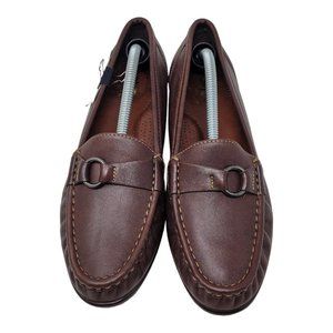SAS Womens Loafer Flat Shoes Brown Slip On Moc Toe Tripad Comfort Footbed 8 M